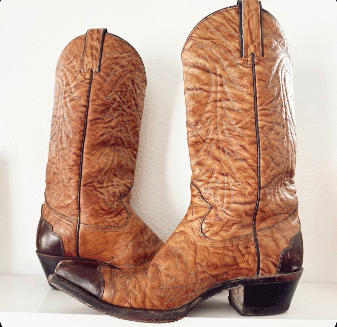 Vintage Two Tone Cowboy Boots