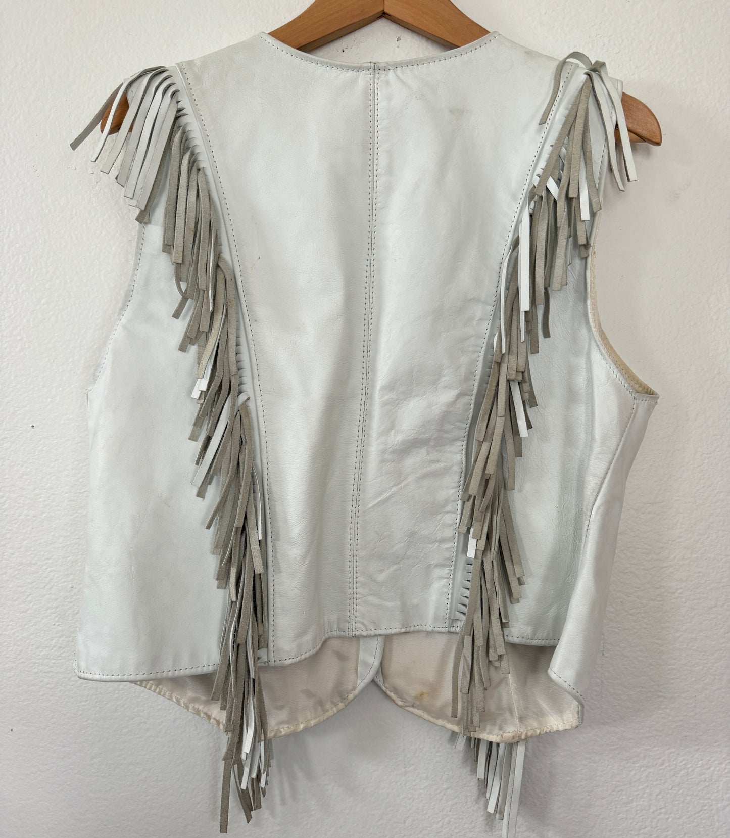 Vintage White Fringe Vest