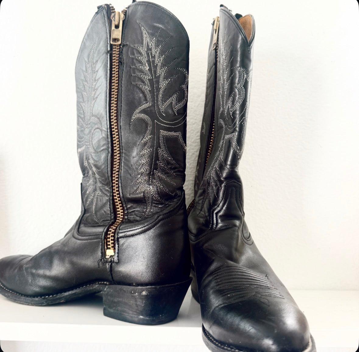 Vintage Black Cowboy Boots