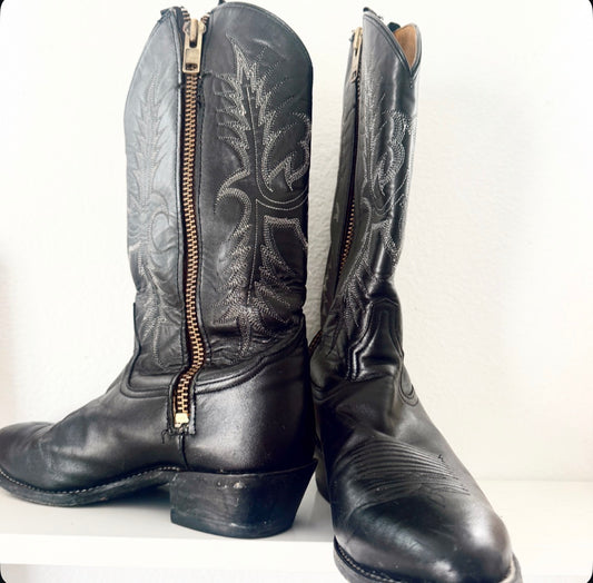 Vintage Black Cowboy Boots
