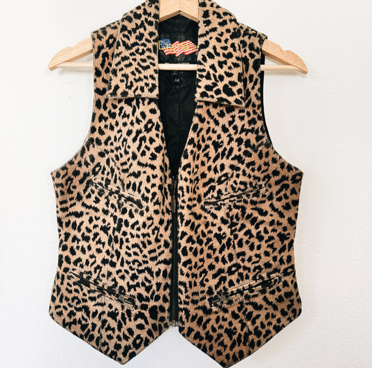 Vintage Easyriders Leopard Print Vest