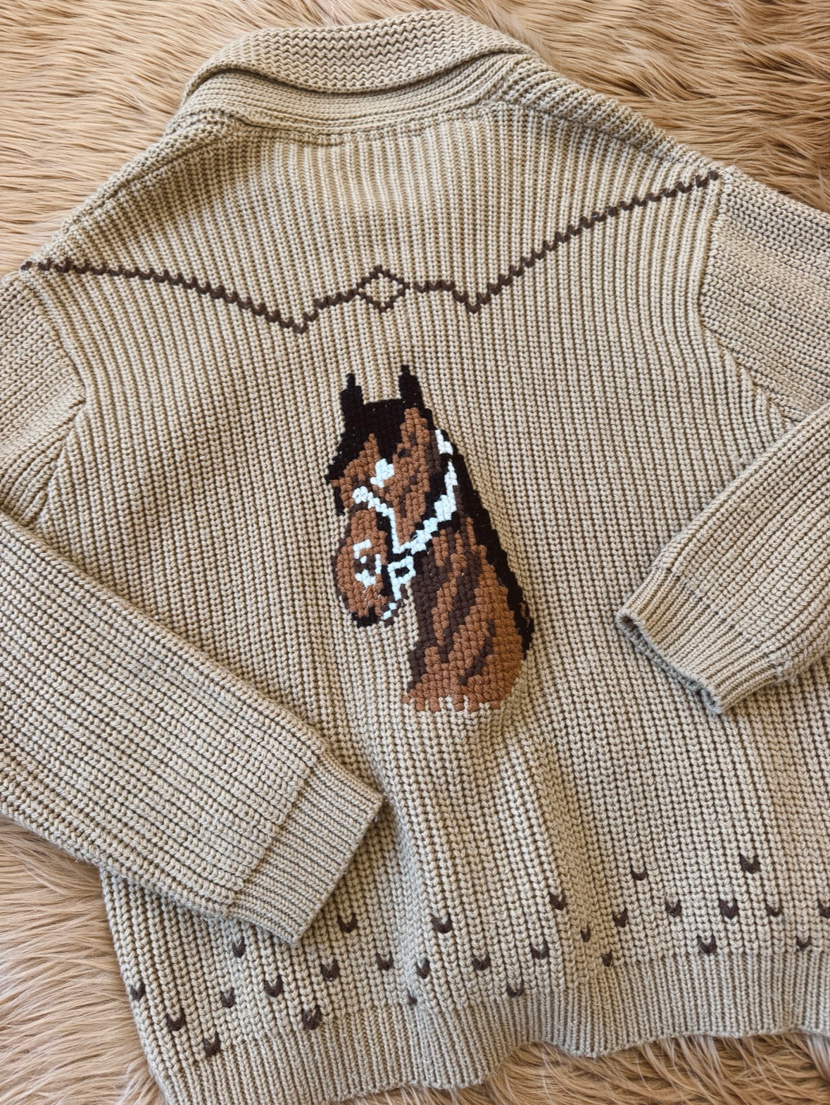 Vintage Horse Cowichan Sweater