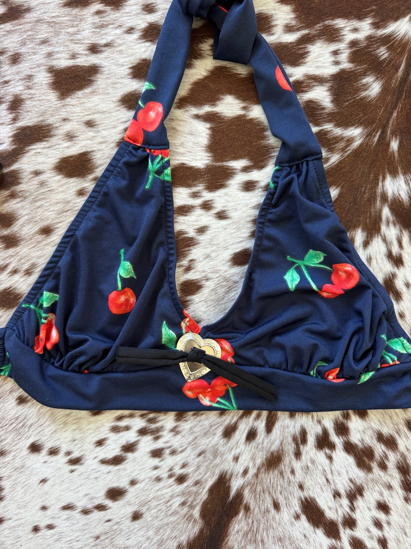 Vintage Cherry Print Halter Top