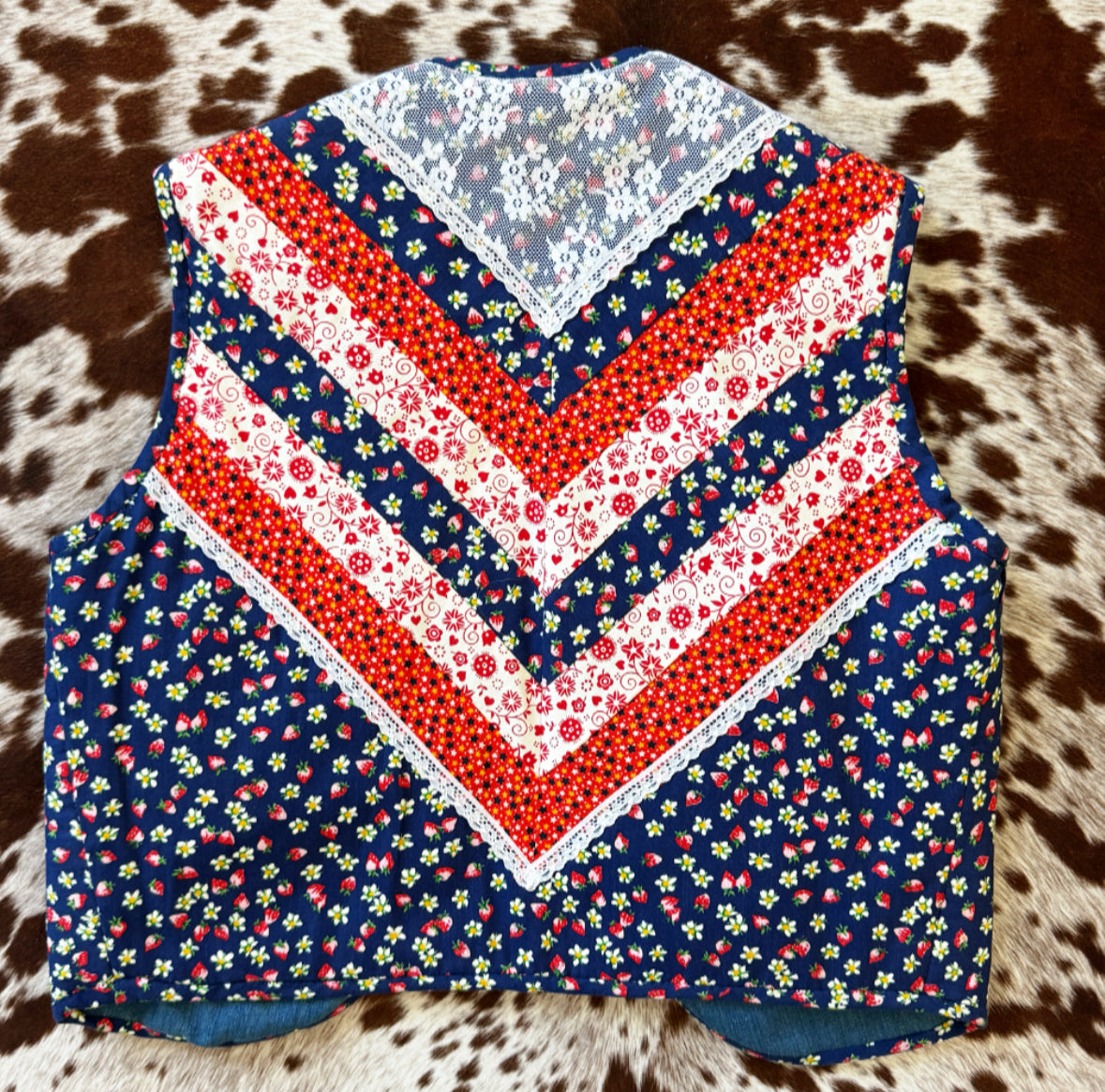 Vintage 70s Patchwork Quilted Vest