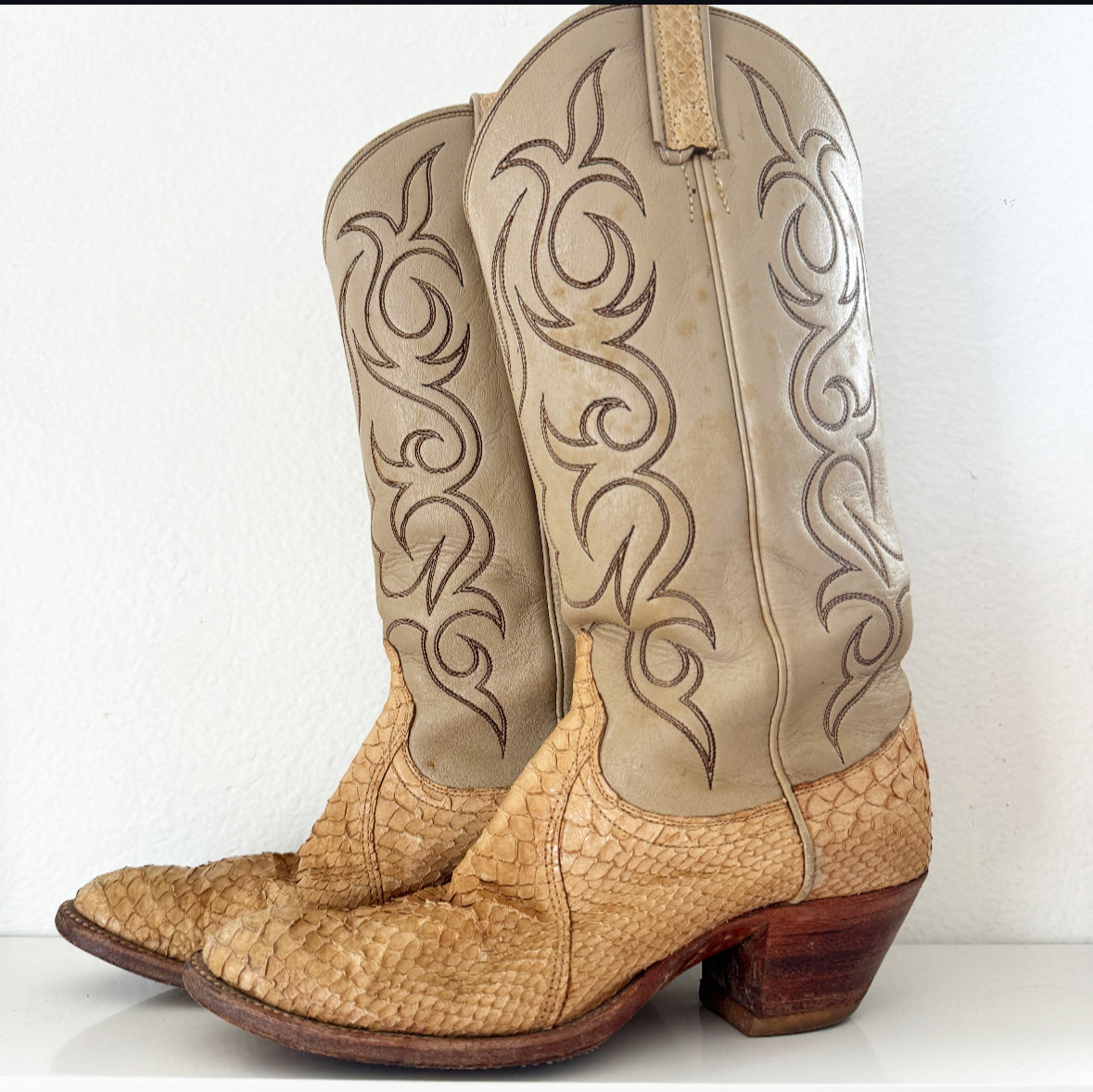 Vintage Snakeskin Cowboy Boots