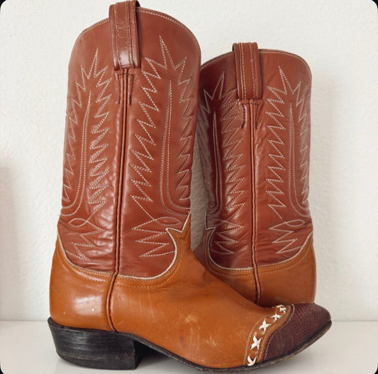 Vintage Two Tone Cowboy Boots