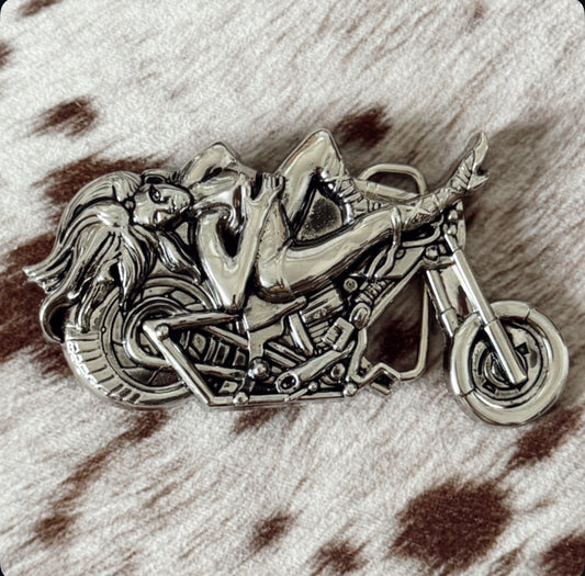 Vintage Biker Chick Belt Buckle