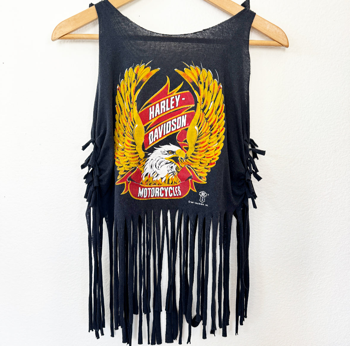 Vintage Harley Fringe Cut Tank