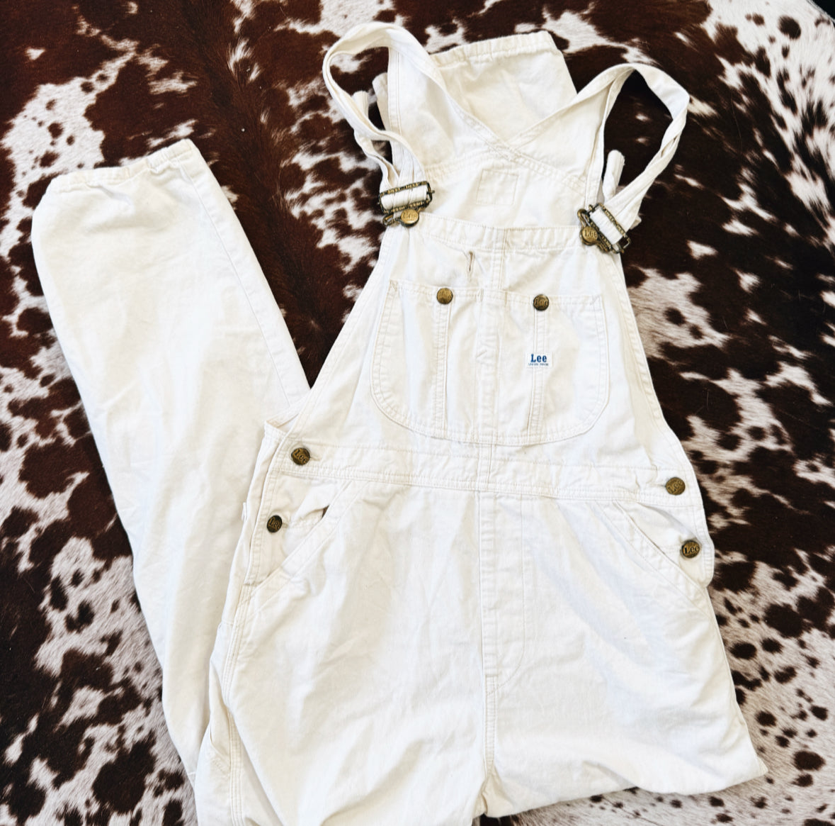 Vintage Lee White Sanforized Overalls