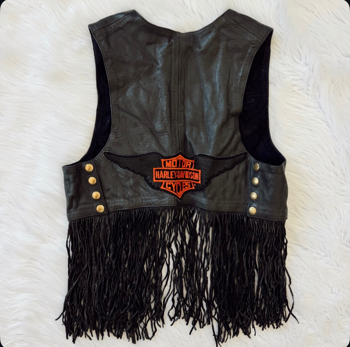 Vintage Harley Davidson Fringe Vest