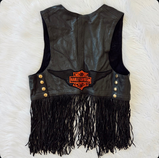 Vintage Harley Davidson Fringe Vest