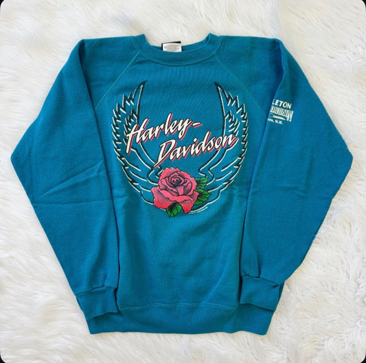 Vintage Harley Davidson Rose Sweatshirt