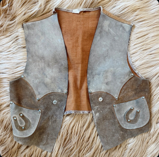 Vintage Suede Horseshoe Vest