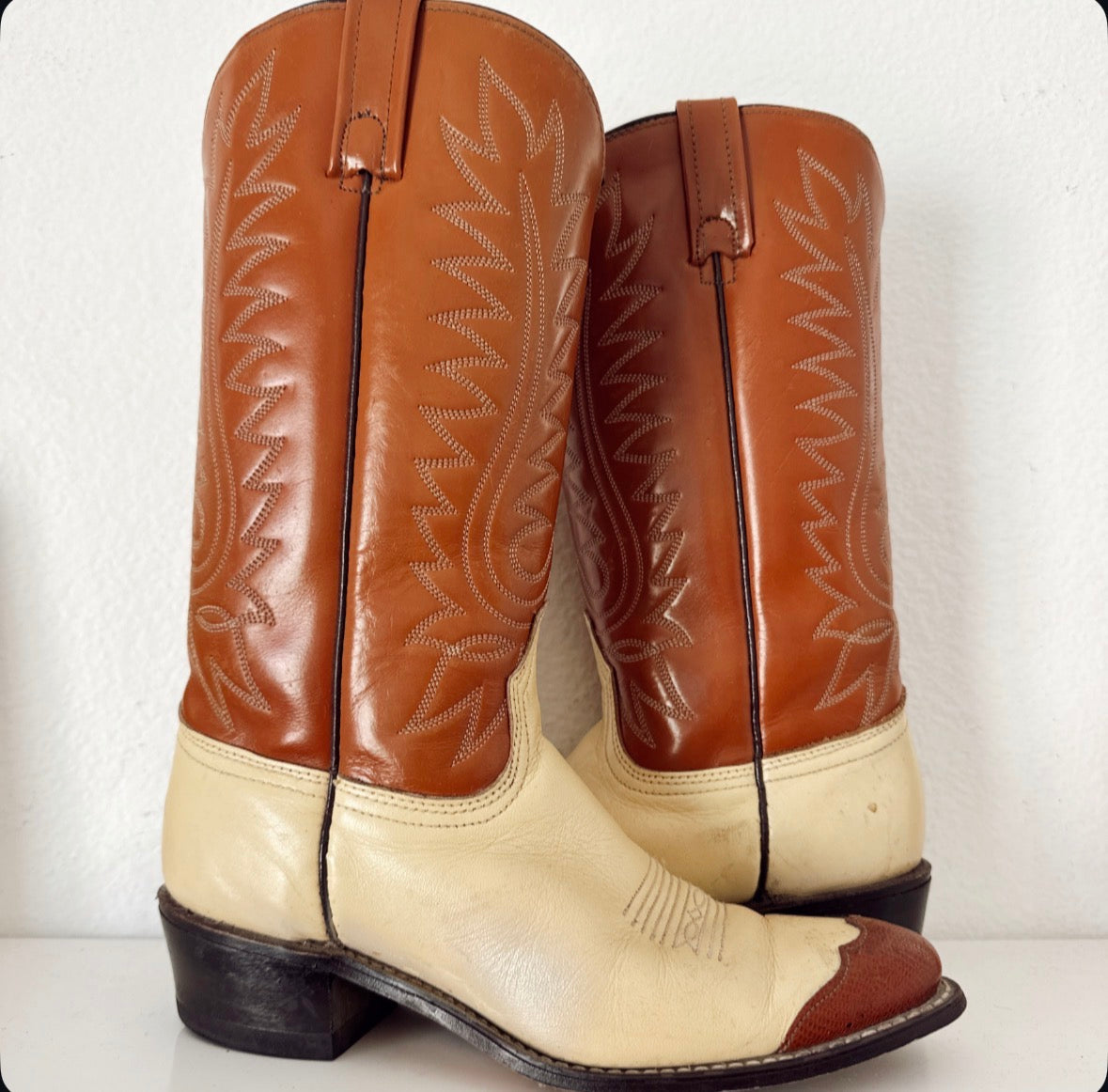 Vintage Two Tone Cowboy Boots