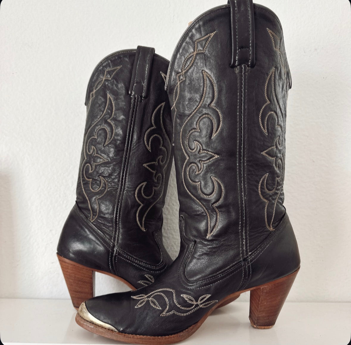 Vintage Black Cowboy Boots
