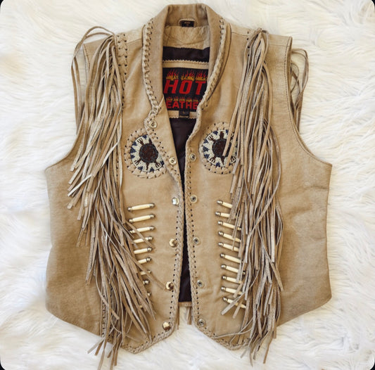 Vintage Hot Leathers Fringe Vest