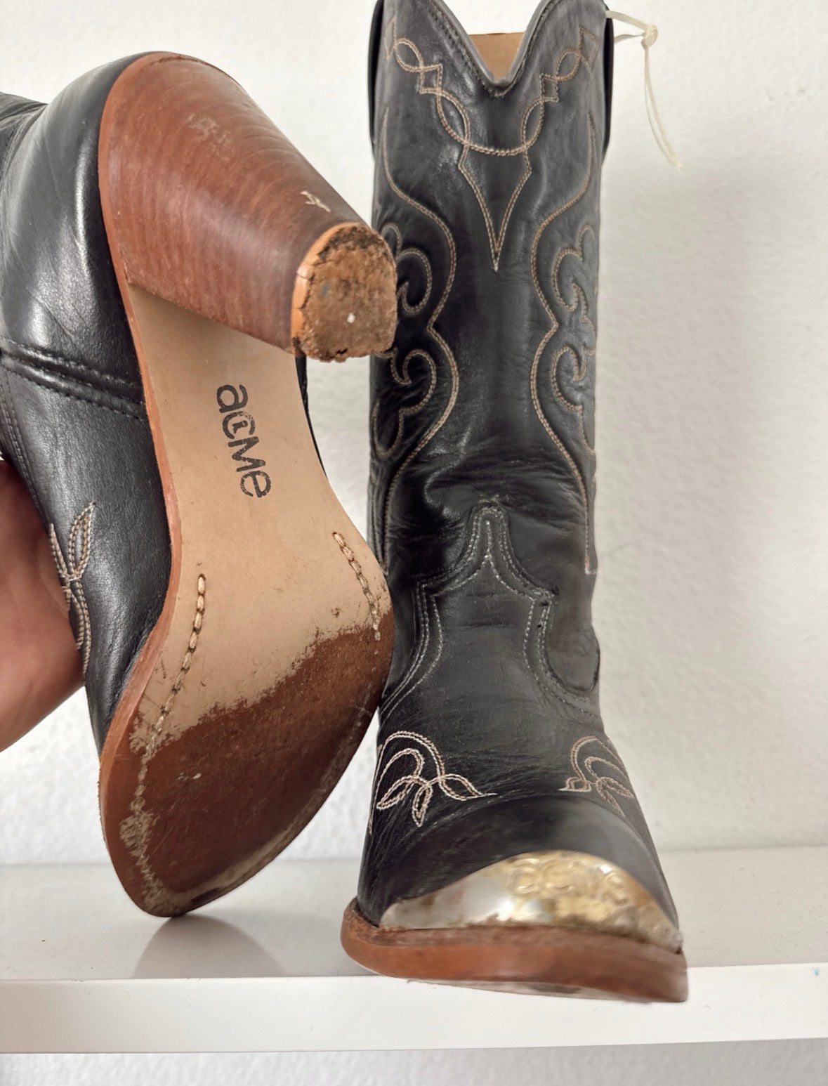 Vintage Black Cowboy Boots