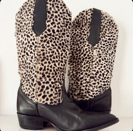 Vintage Leopard Print Cowboy Boots