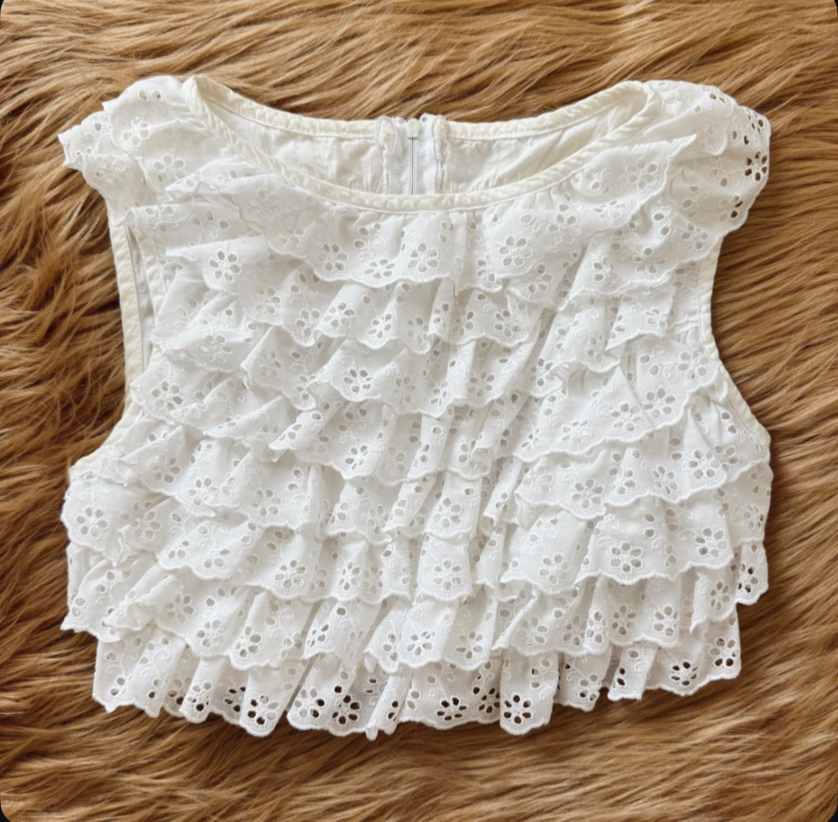 Vintage Eyelet Ruffle Top