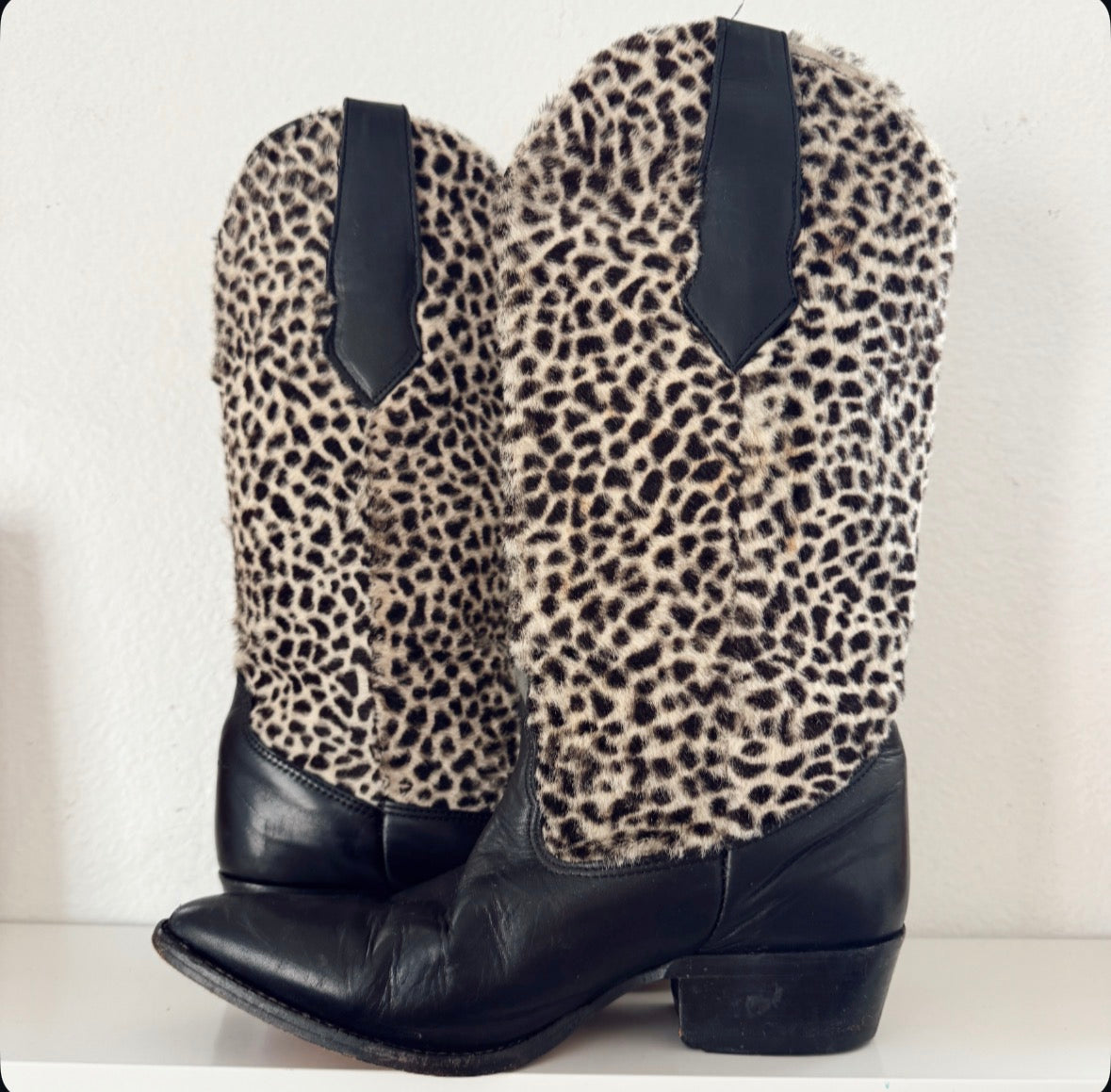 Vintage Leopard Print Cowboy Boots