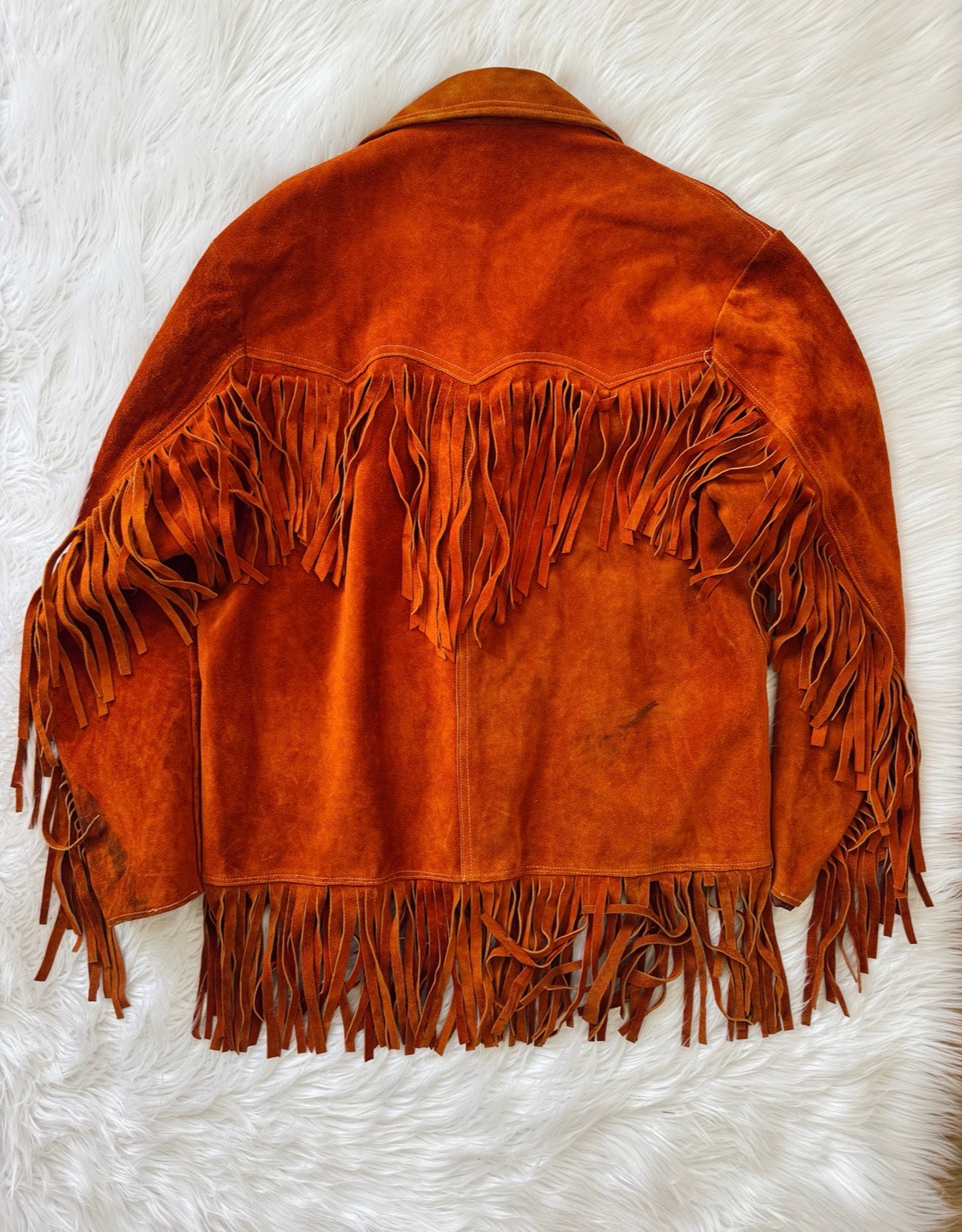Vintage Leather Suede Fringe Jacket
