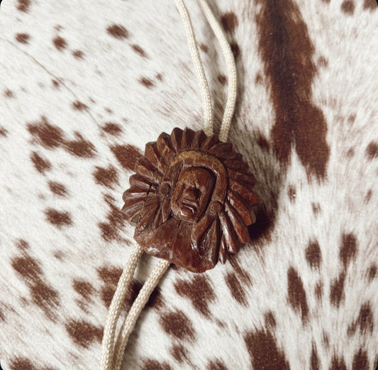 Vintage Native American Chief Bolo Tie