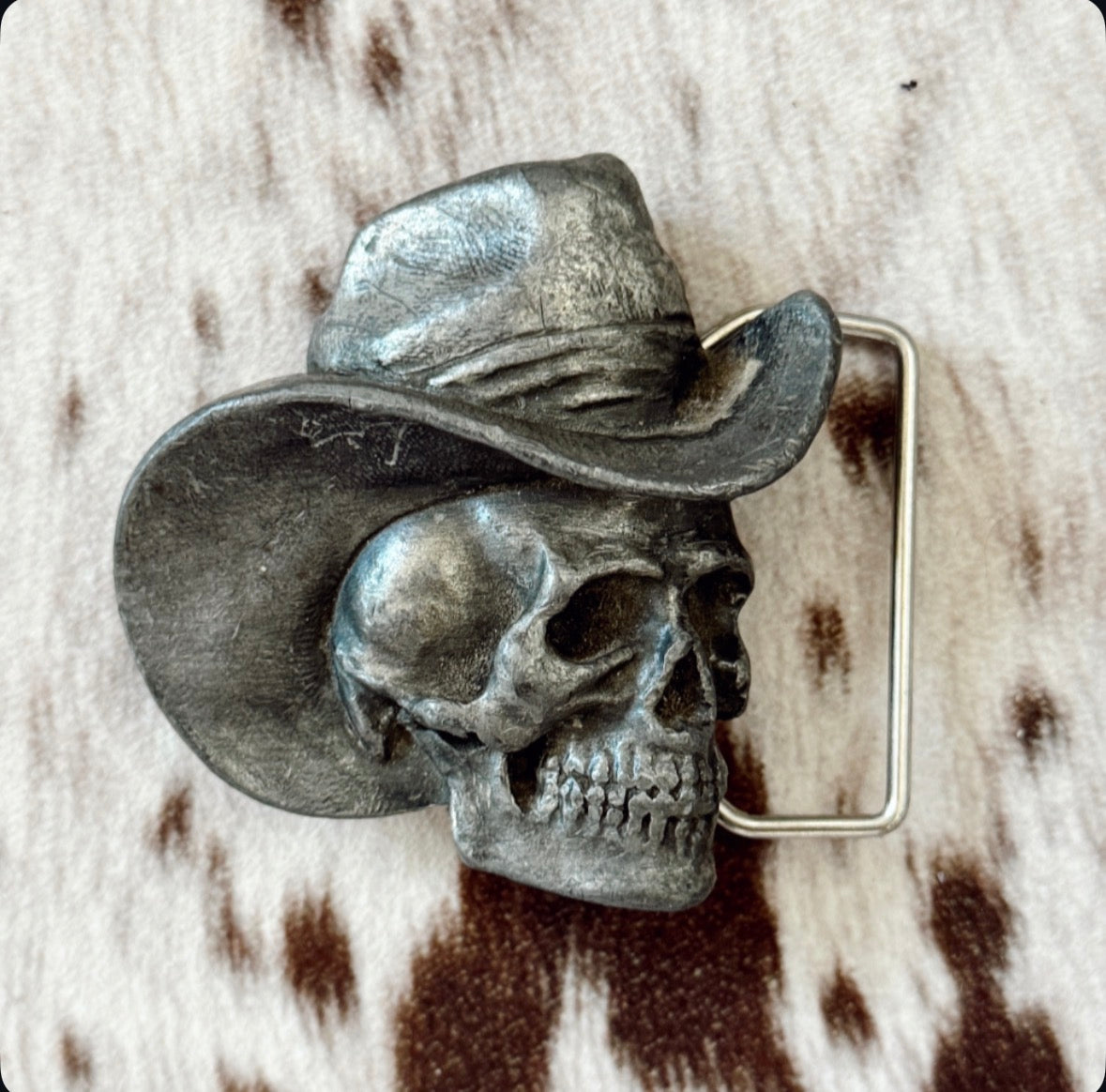 Vintage Cowboy Skull Belt Buckle