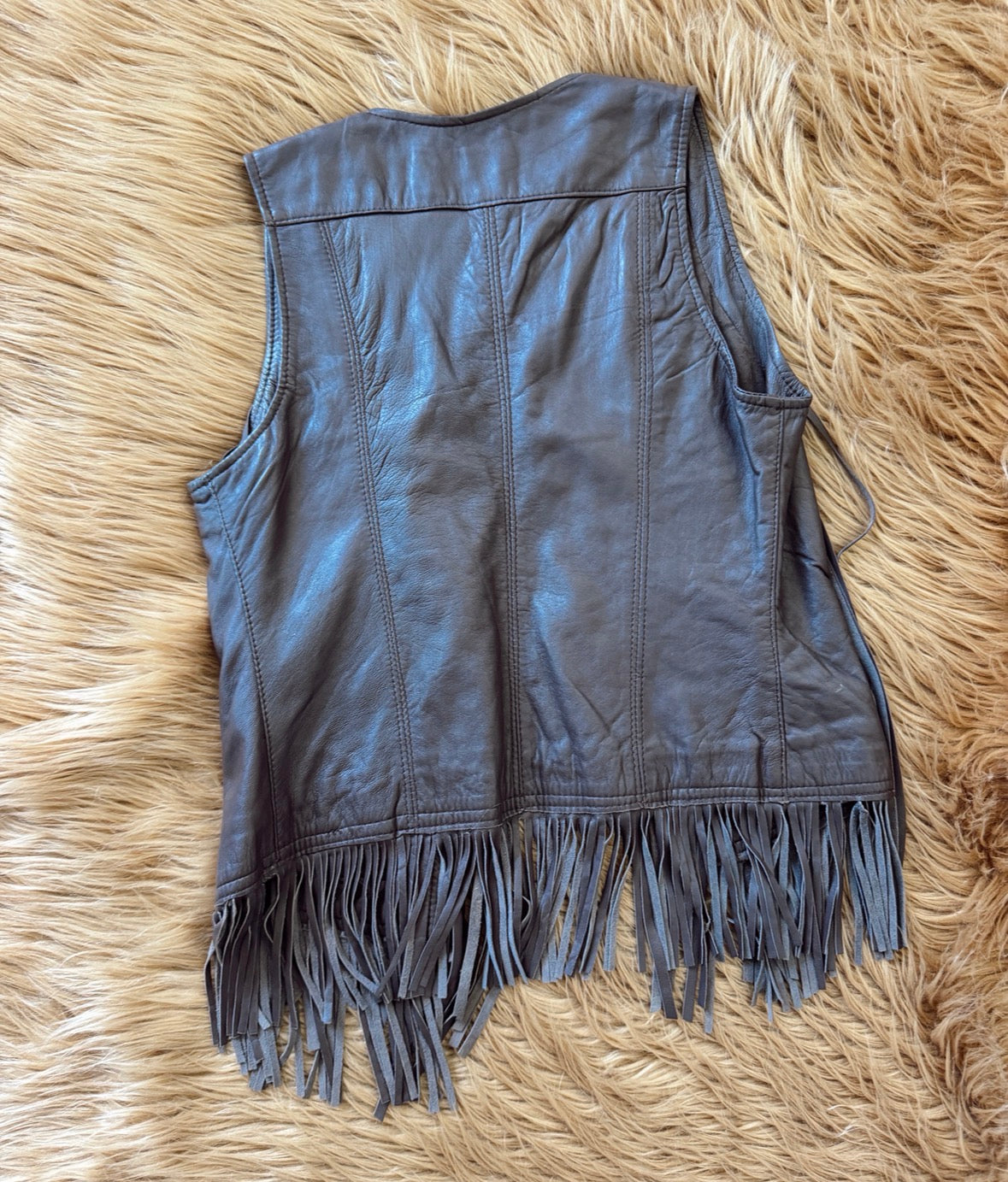 Vintage Brown Fringe Vest