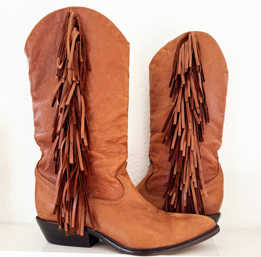 Vintage Zodiac Fringe Boots