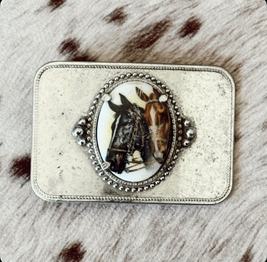 Vintage Horses Belt Buckle