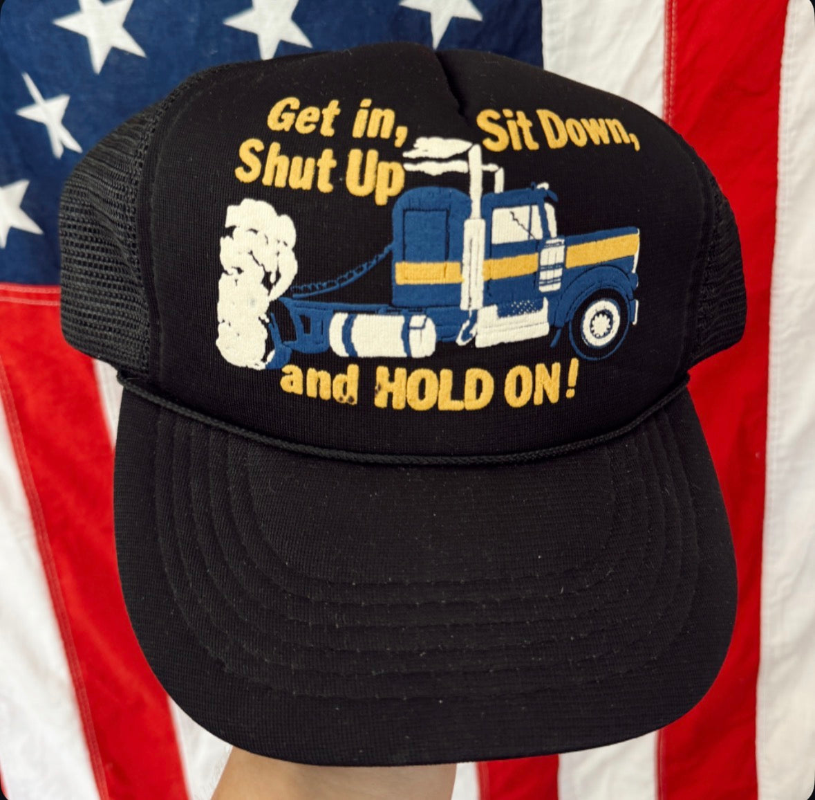 Vintage Hold On Trucker Hat