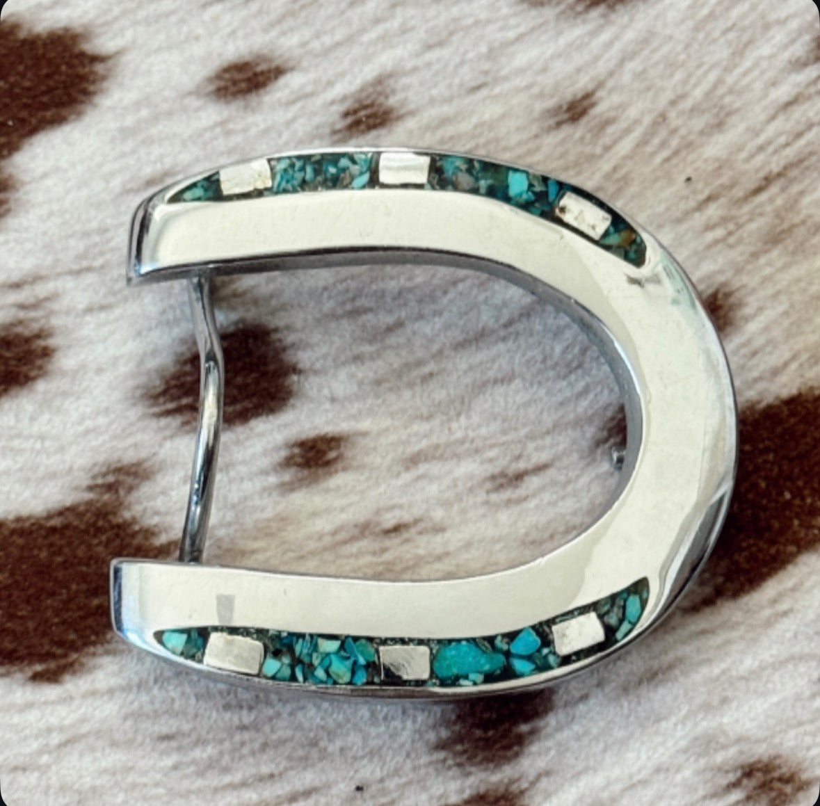 Vintage Turquoise Horseshoe Belt Buckle