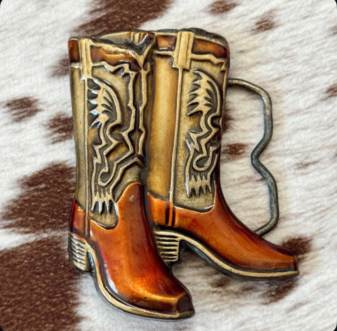 Vintage Cowboy Boots Belt Buckle
