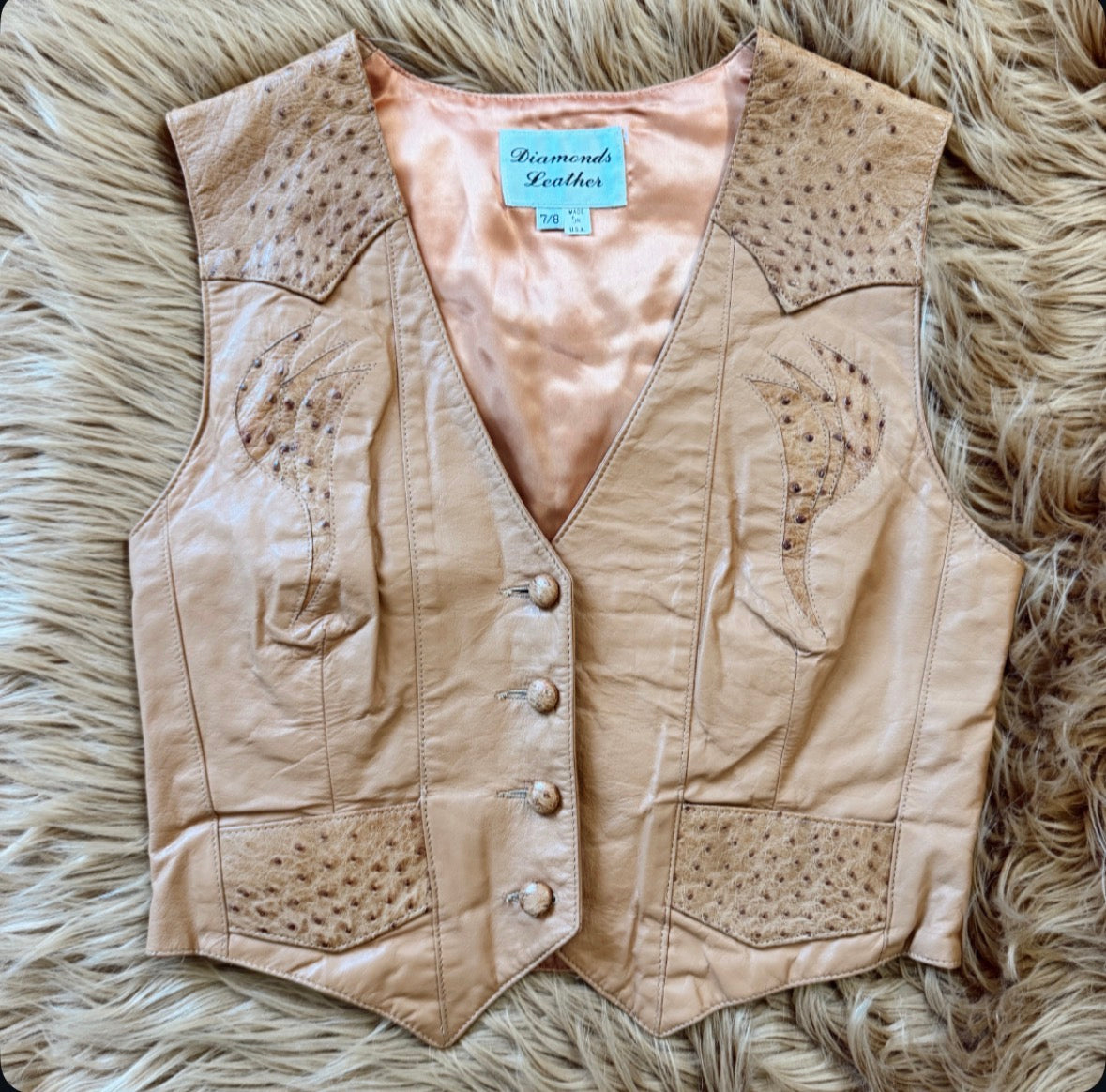 Vintage Diamond Leathers Western Vest