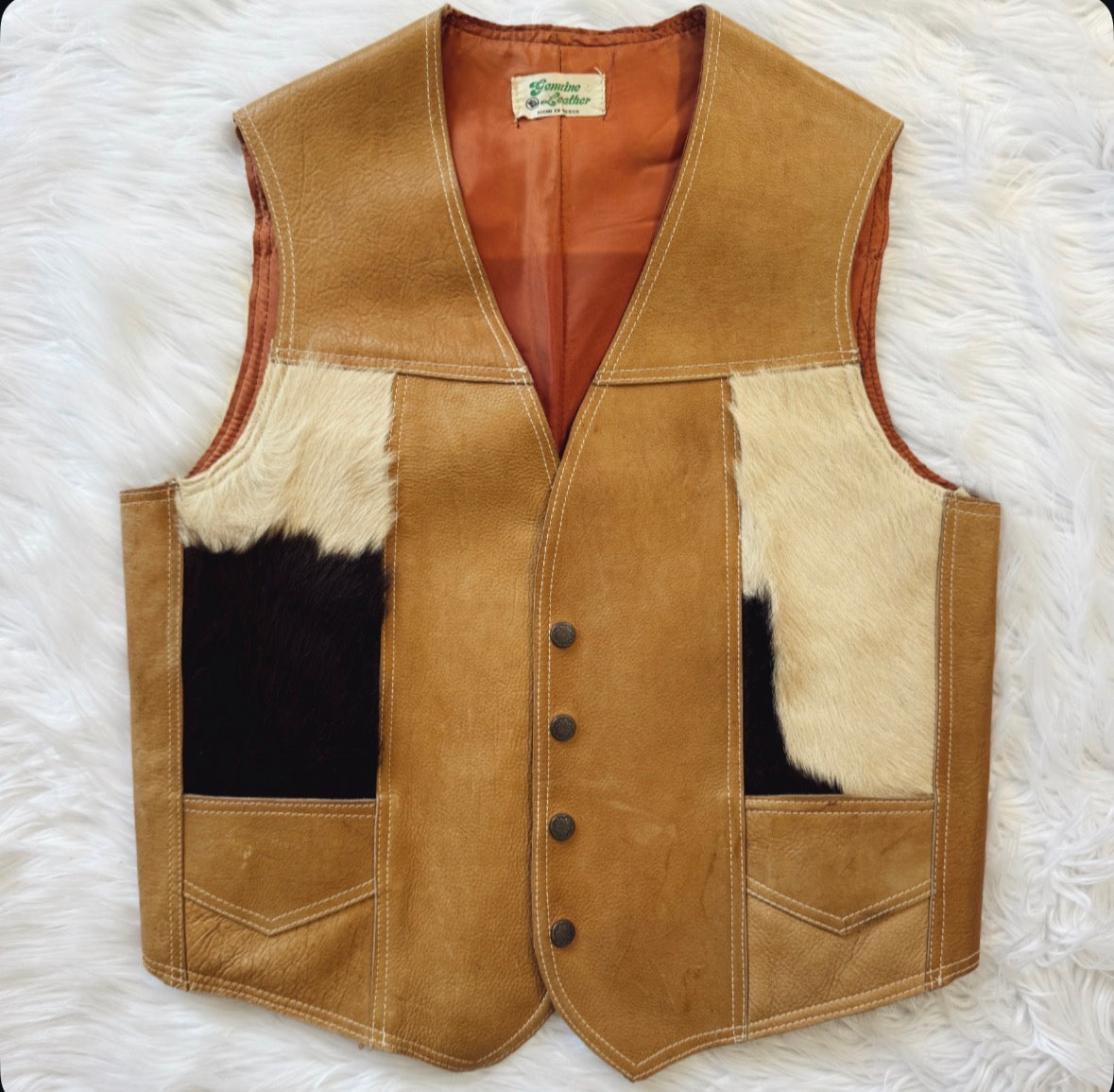 Vintage Cowhide Leather Vest