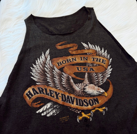 Vintage Harley 3D Emblem USA Tank Top