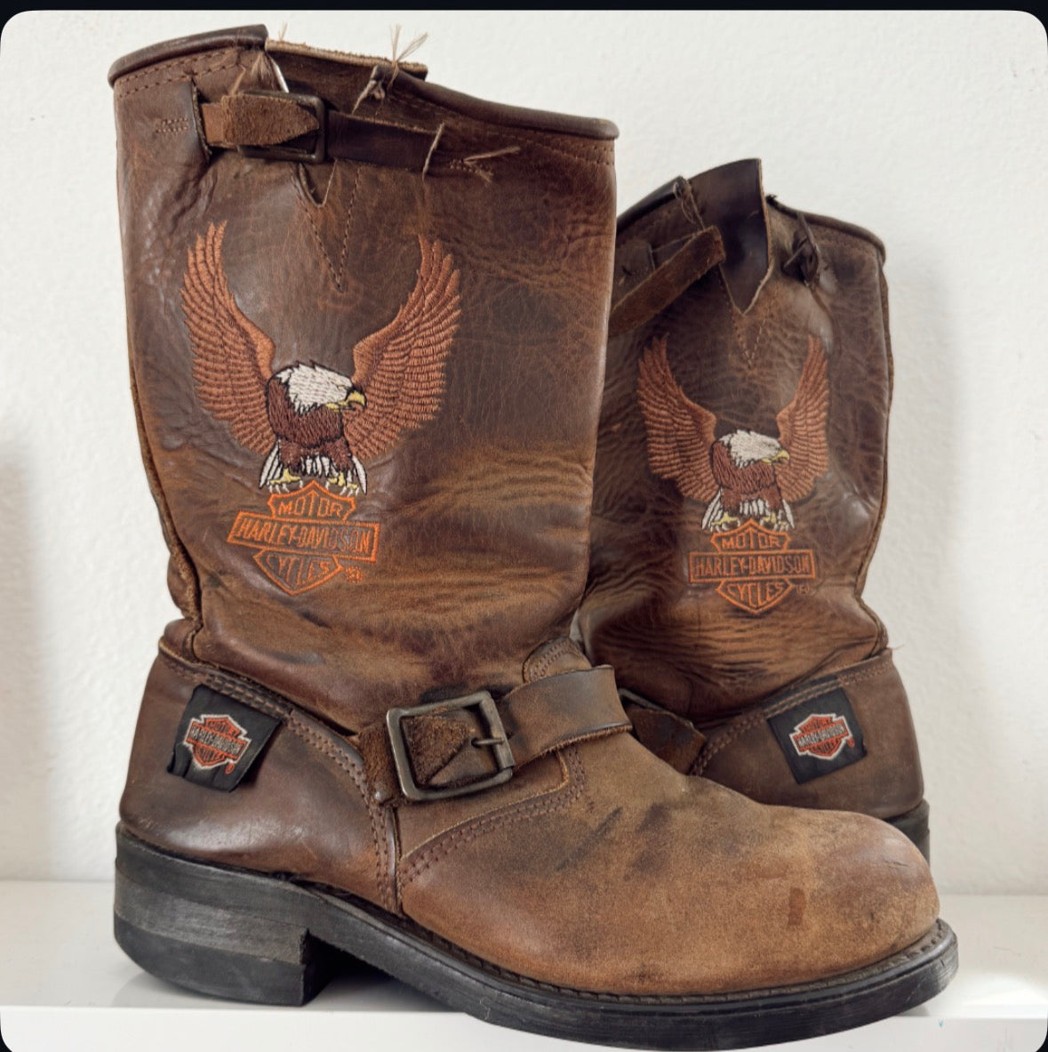 Vintage Harley Davidson Biker Boots