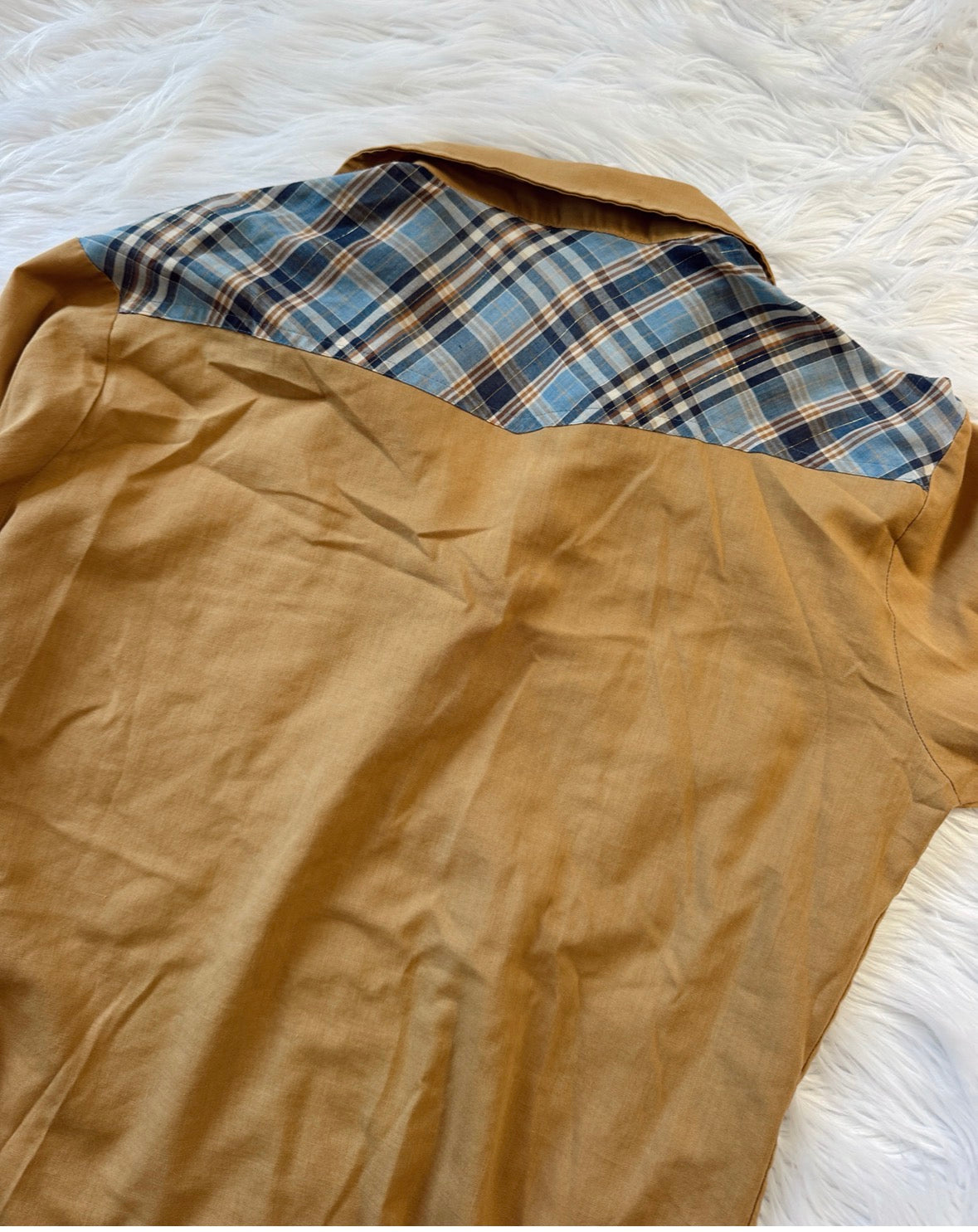 Vintage Plaid Pearl Snap