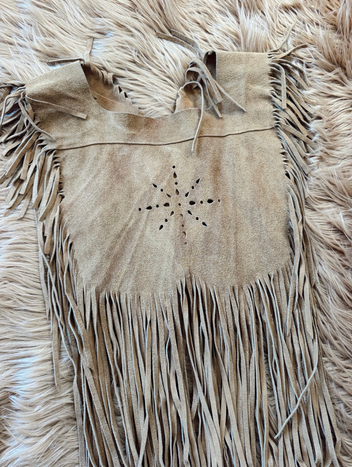 Vintage Suede Fringe Poncho