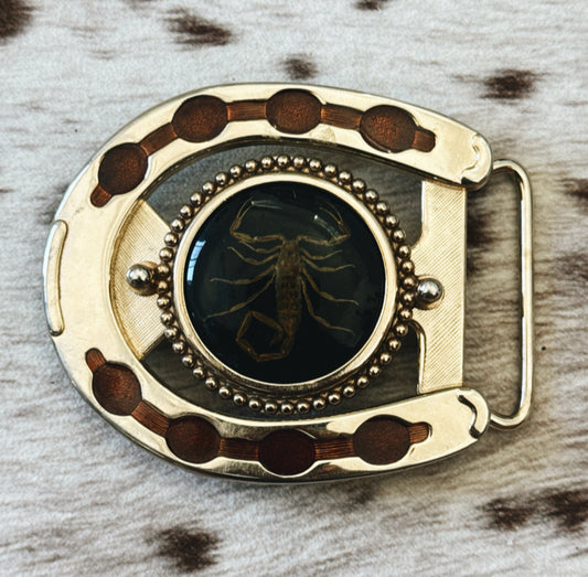 Vintage Scorpion Horseshoe Belt Buckle