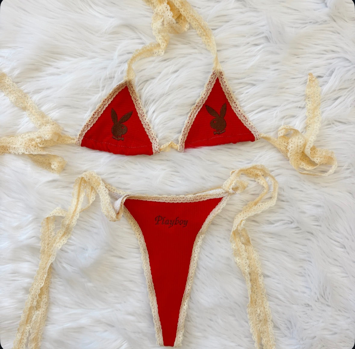 Vintage Playboy Embroidered Set