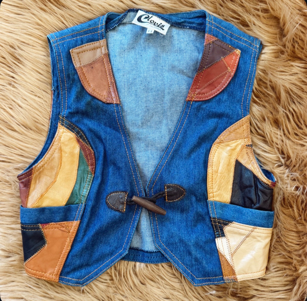 Vintage Patchwork Leather Vest