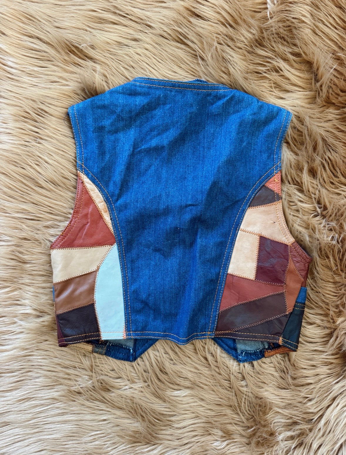 Vintage Patchwork Leather Vest