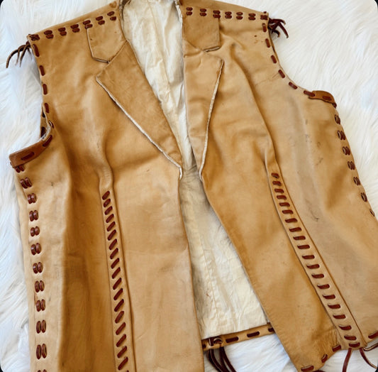 Vintage Leather Deerskin Vest