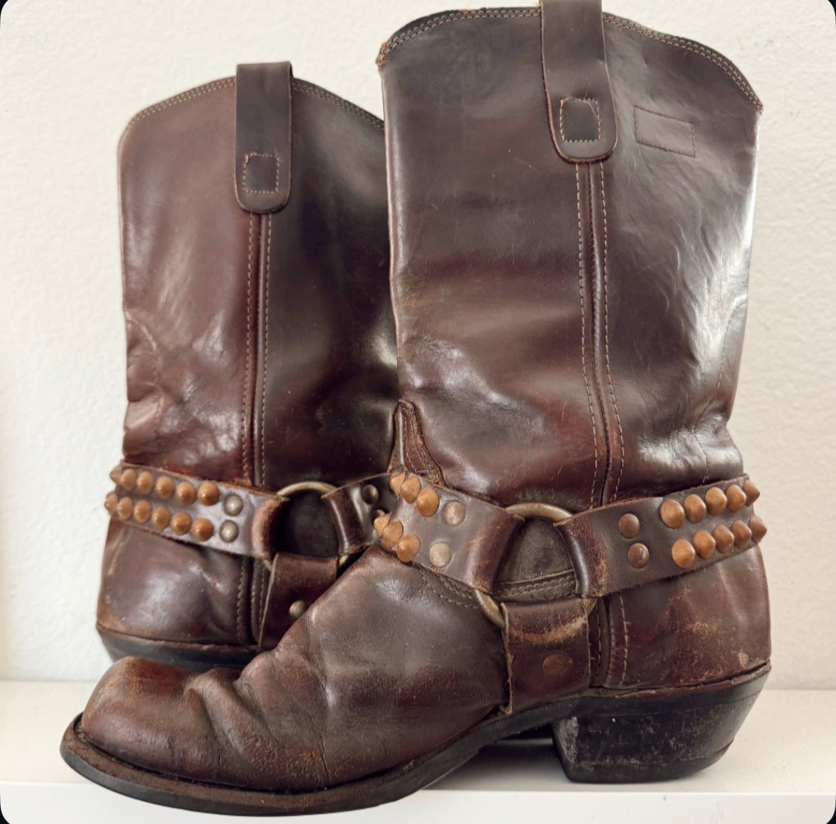 Vintage Brown Biker Boots