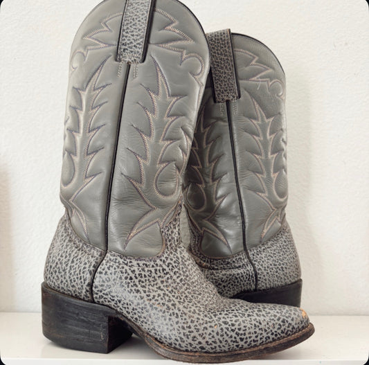 Vintage Gray Cowboy Boots