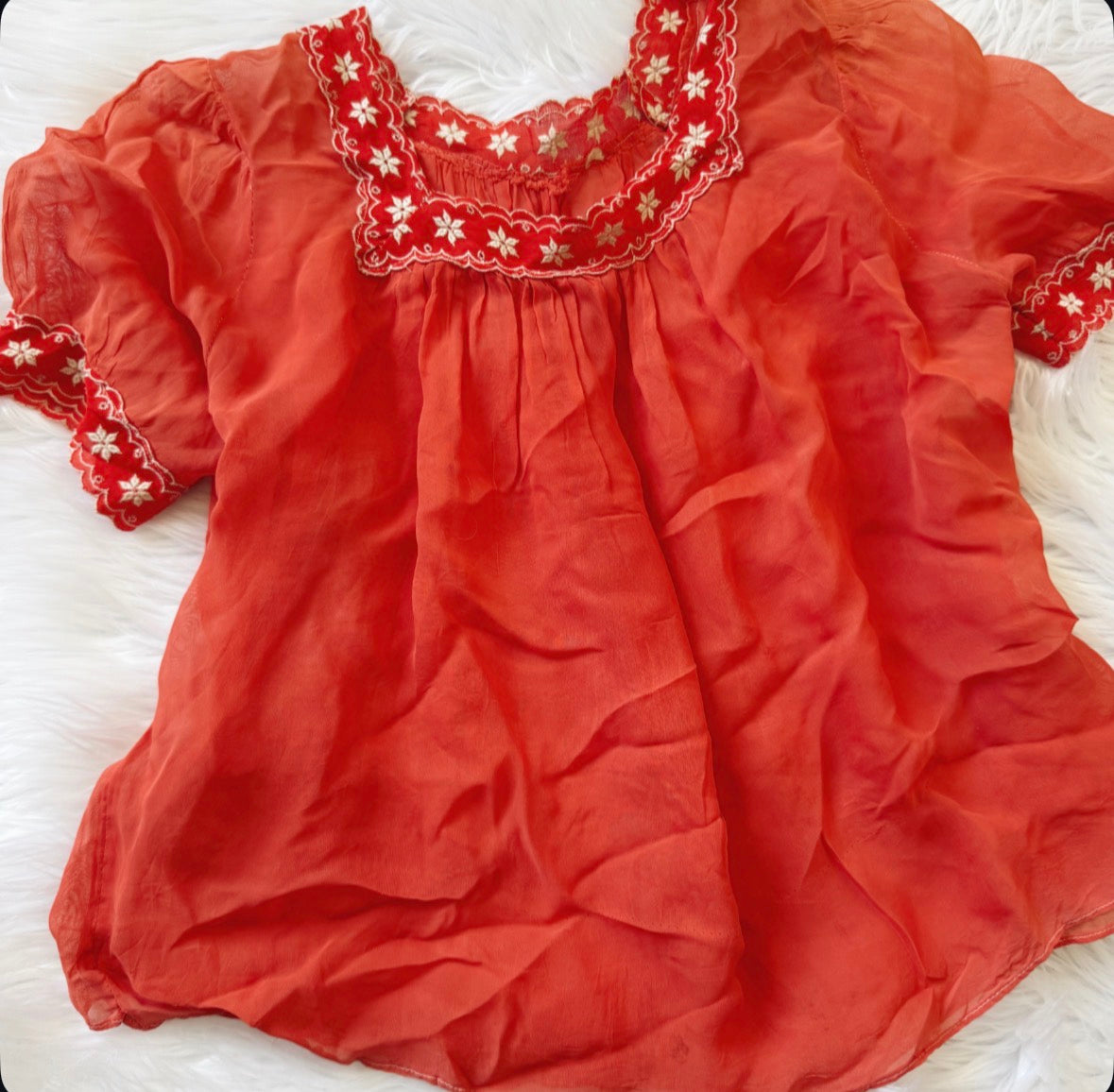 Vintage 1970s Floral Flowy Top