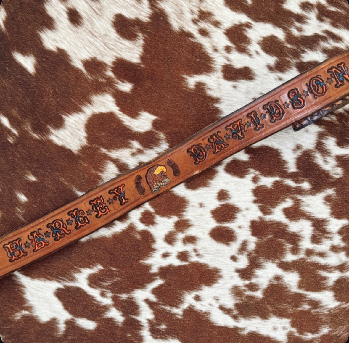Vintage Harley Davidson Tooled Belt