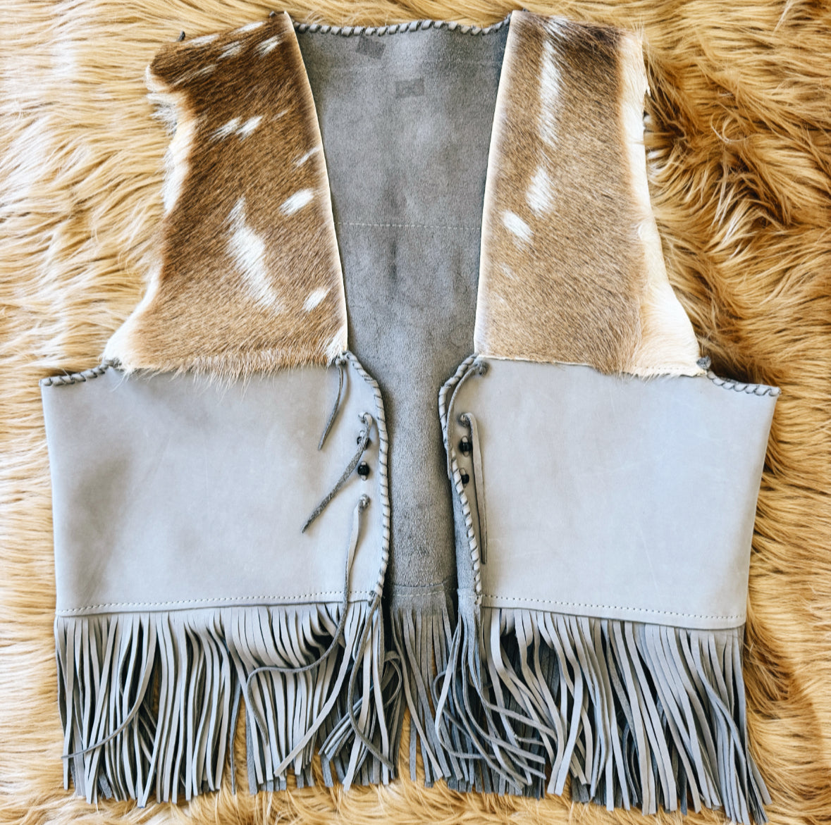 Vintage Cowhide Fringe Vest