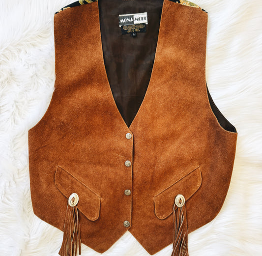 Vintage Fringe Concho Cowboy Vest